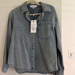 Something Navy acid wash denim shirt - NWTs